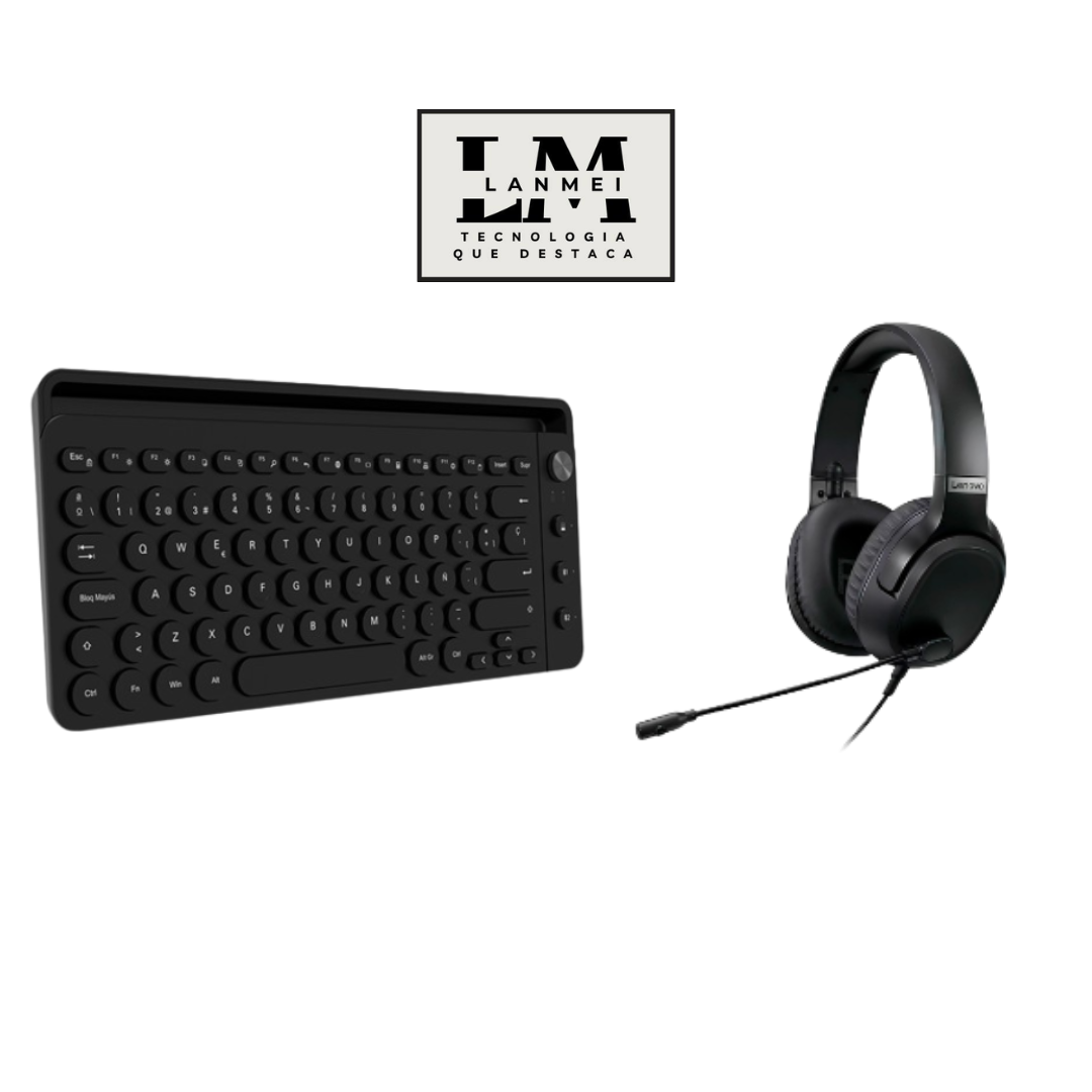 Audifonos Gamer y Teclado Inalámbrico Teros 3 EN 1